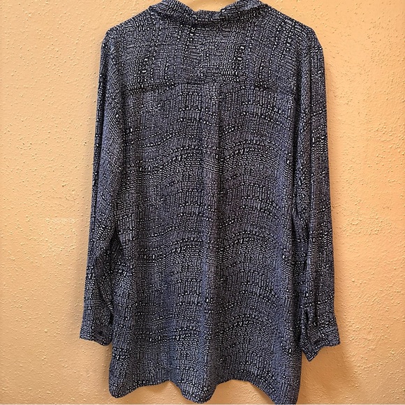 Alfani Black and White Patterned Blouse - Picture 4 of 6